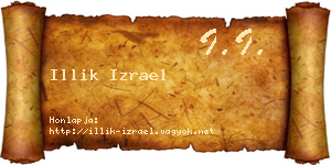 Illik Izrael névjegykártya